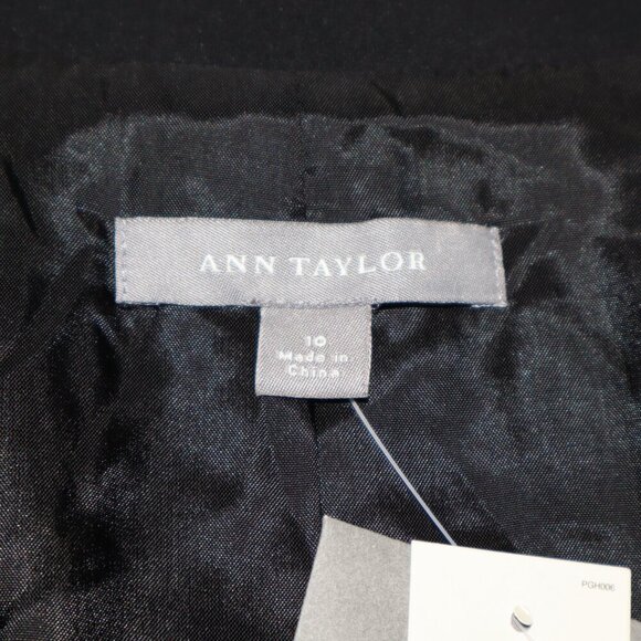 Ann Taylor Womens Feminine Fit Three Button Blazer Black Size 10 Notch Collar - Picture 3 of 8